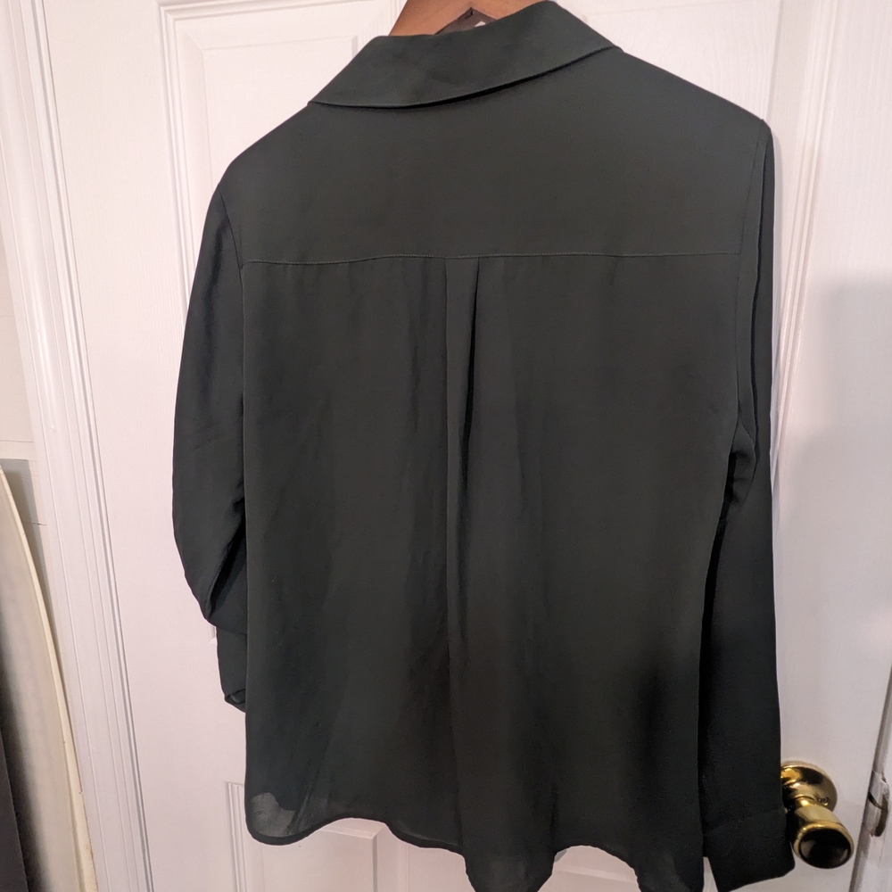 Express Evergreen Button-Up Blouse - image 3